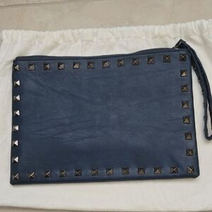 Aryn K Blue Studded Clutch